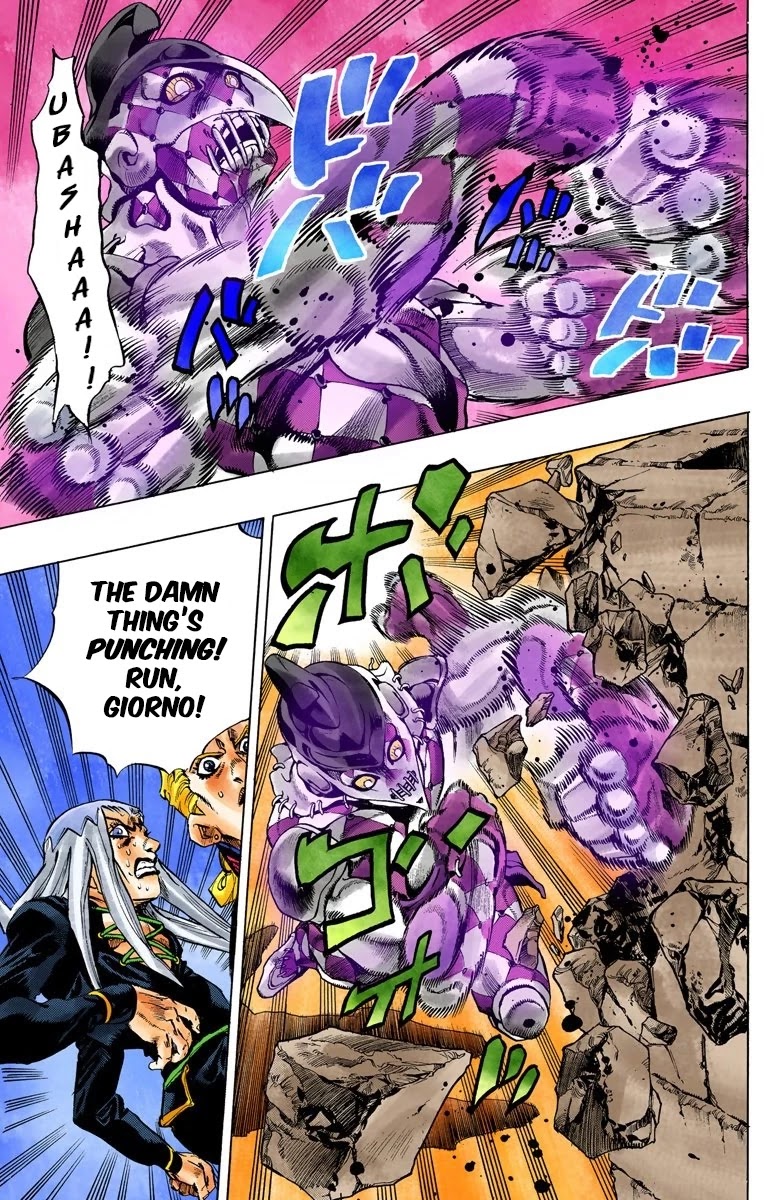 JoJo's Bizarre Adventure Part 5 - Vento Aureo (Official Colored) Chapter 41 page 14 - Chapter 41: Man in the Mirror and Purple Haze Part 2