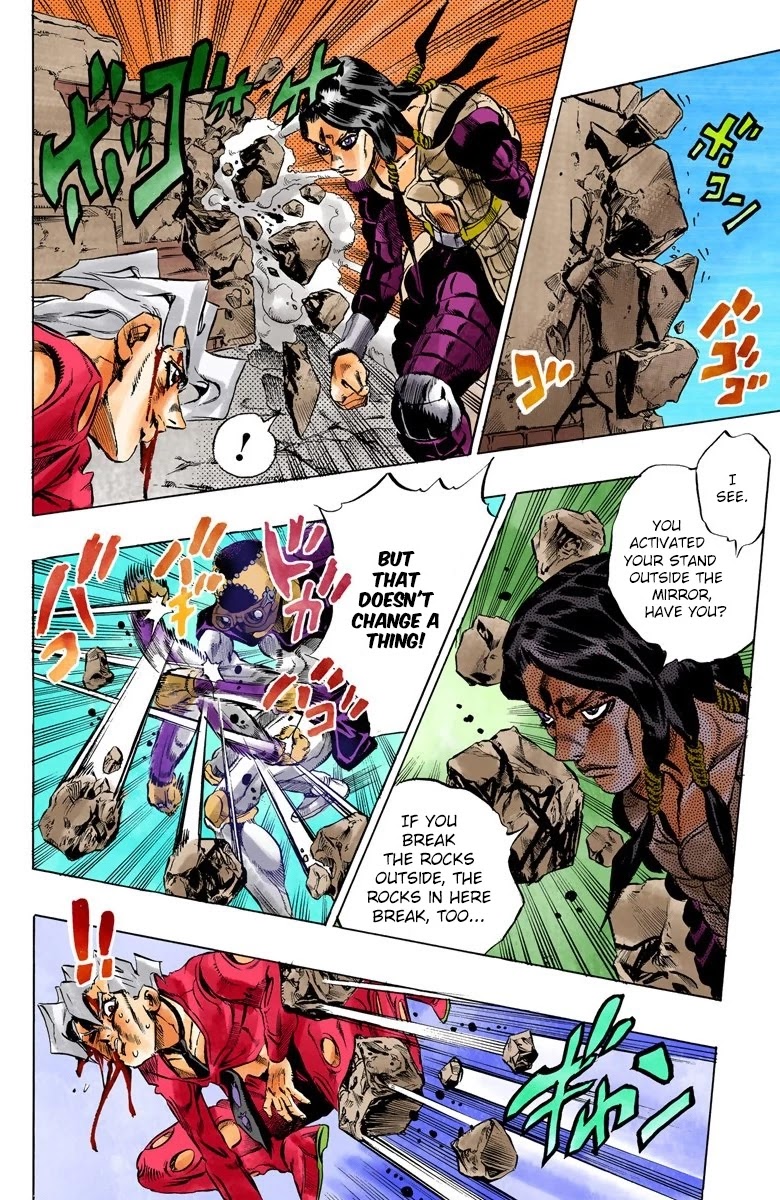 JoJo's Bizarre Adventure Part 5 - Vento Aureo (Official Colored) Chapter 41 page 15 - Chapter 41: Man in the Mirror and Purple Haze Part 2