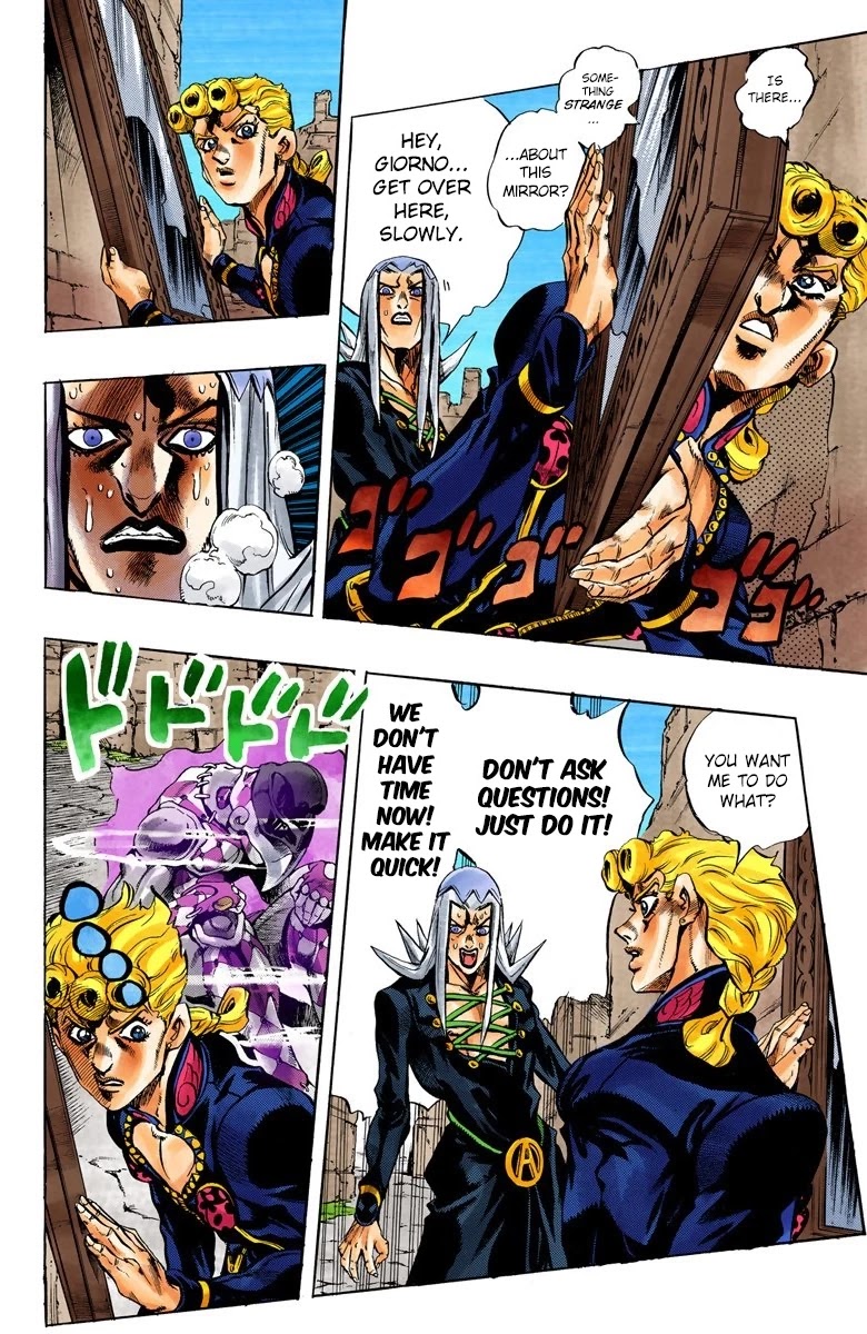 JoJo's Bizarre Adventure Part 5 - Vento Aureo (Official Colored) Chapter 41 page 3 - Chapter 41: Man in the Mirror and Purple Haze Part 2