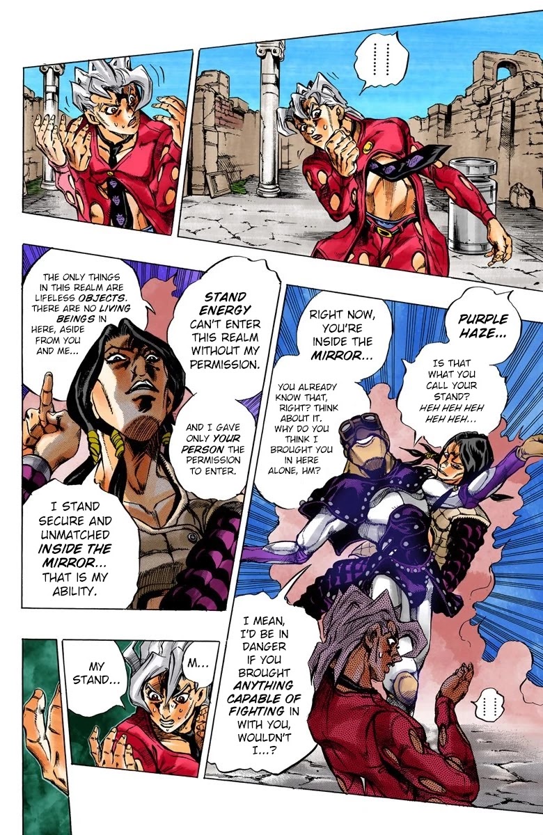 JoJo's Bizarre Adventure Part 5 - Vento Aureo (Official Colored) Chapter 41 page 9 - Chapter 41: Man in the Mirror and Purple Haze Part 2
