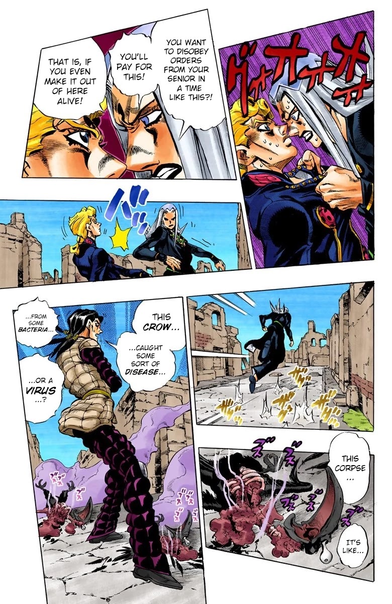 JoJo's Bizarre Adventure Part 5 - Vento Aureo (Official Colored) Chapter 42 page 11 - Chapter 42: Man in the Mirror and Purple Haze Part 3
