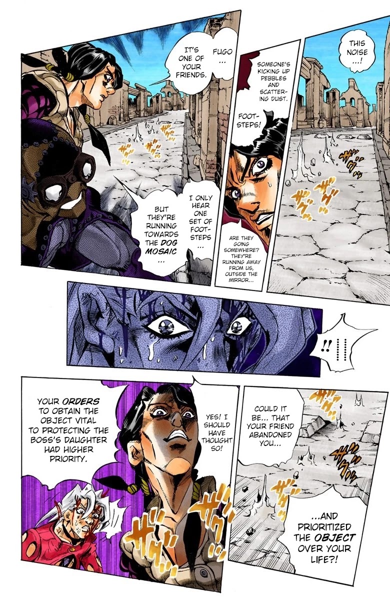 JoJo's Bizarre Adventure Part 5 - Vento Aureo (Official Colored) Chapter 42 page 14 - Chapter 42: Man in the Mirror and Purple Haze Part 3