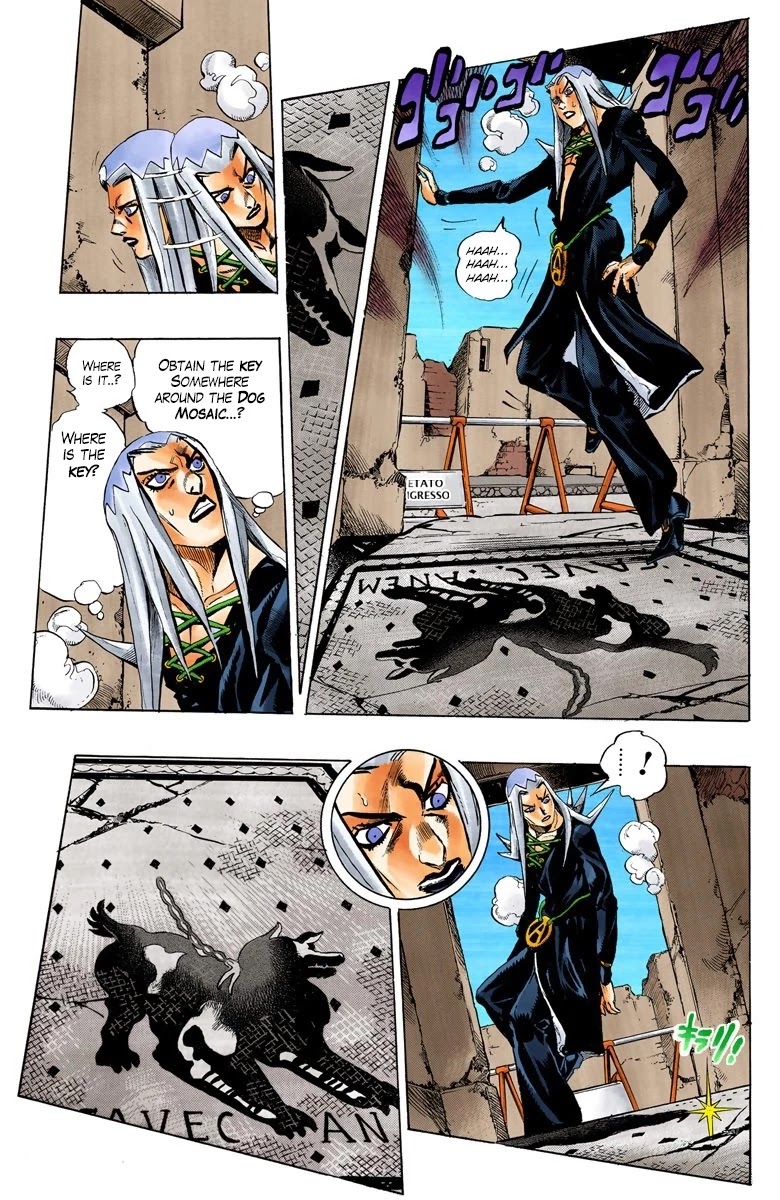 JoJo's Bizarre Adventure Part 5 - Vento Aureo (Official Colored) Chapter 42 page 17 - Chapter 42: Man in the Mirror and Purple Haze Part 3