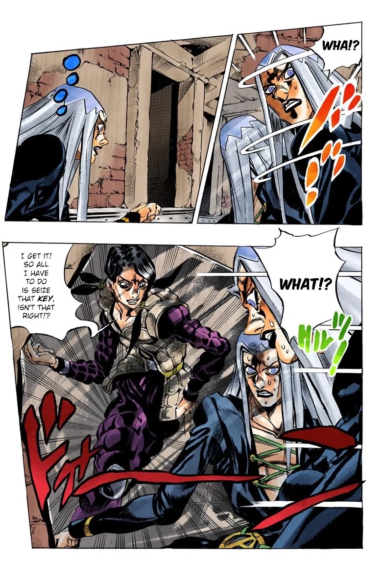 JoJo's Bizarre Adventure Part 5 - Vento Aureo (Official Colored) Chapter 42 page 21 - Chapter 42: Man in the Mirror and Purple Haze Part 3