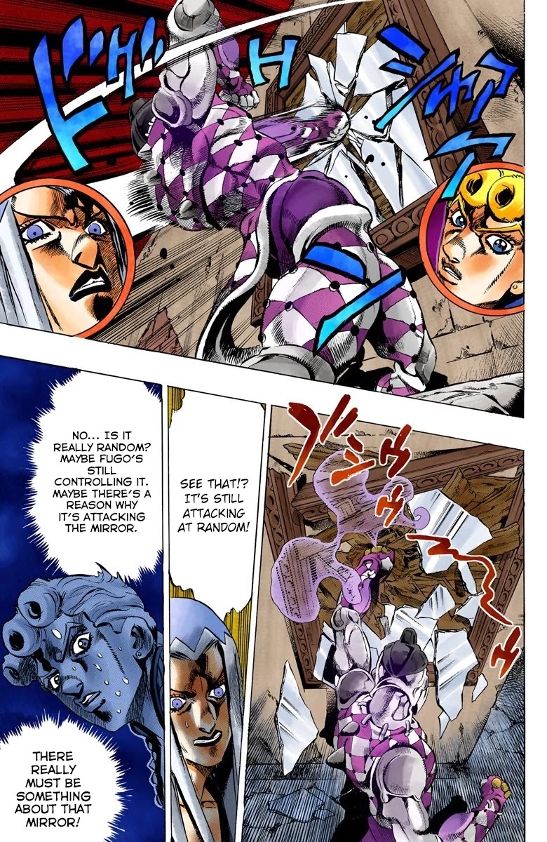 JoJo's Bizarre Adventure Part 5 - Vento Aureo (Official Colored) Chapter 42 page 7 - Chapter 42: Man in the Mirror and Purple Haze Part 3