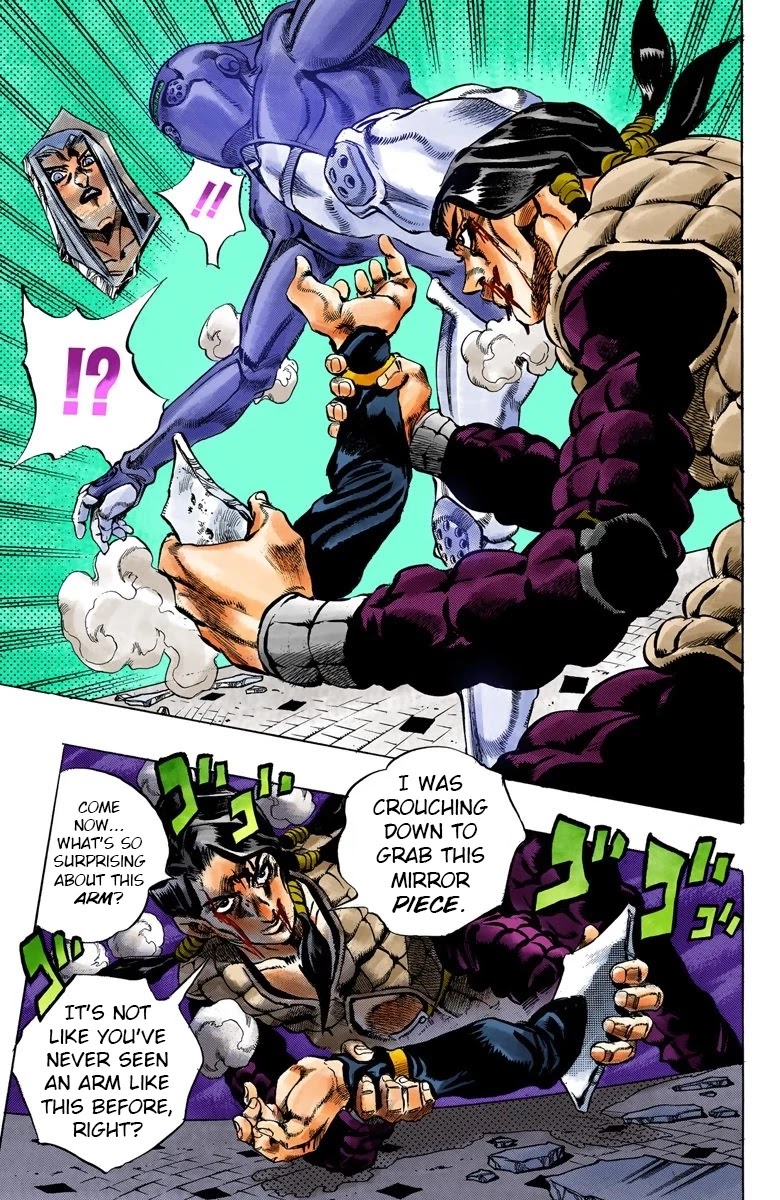 JoJo's Bizarre Adventure Part 5 - Vento Aureo (Official Colored) Chapter 43 page 17 - Chapter 43: Man in the Mirror and Purple Haze Part 4