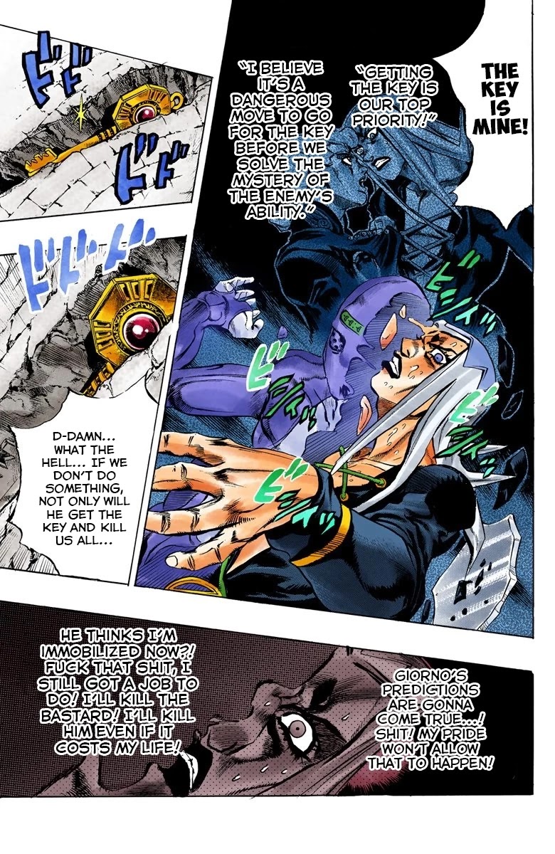 JoJo's Bizarre Adventure Part 5 - Vento Aureo (Official Colored) Chapter 43 page 21 - Chapter 43: Man in the Mirror and Purple Haze Part 4