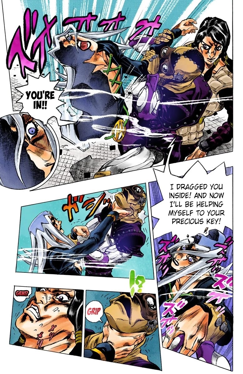 JoJo's Bizarre Adventure Part 5 - Vento Aureo (Official Colored) Chapter 43 page 9 - Chapter 43: Man in the Mirror and Purple Haze Part 4