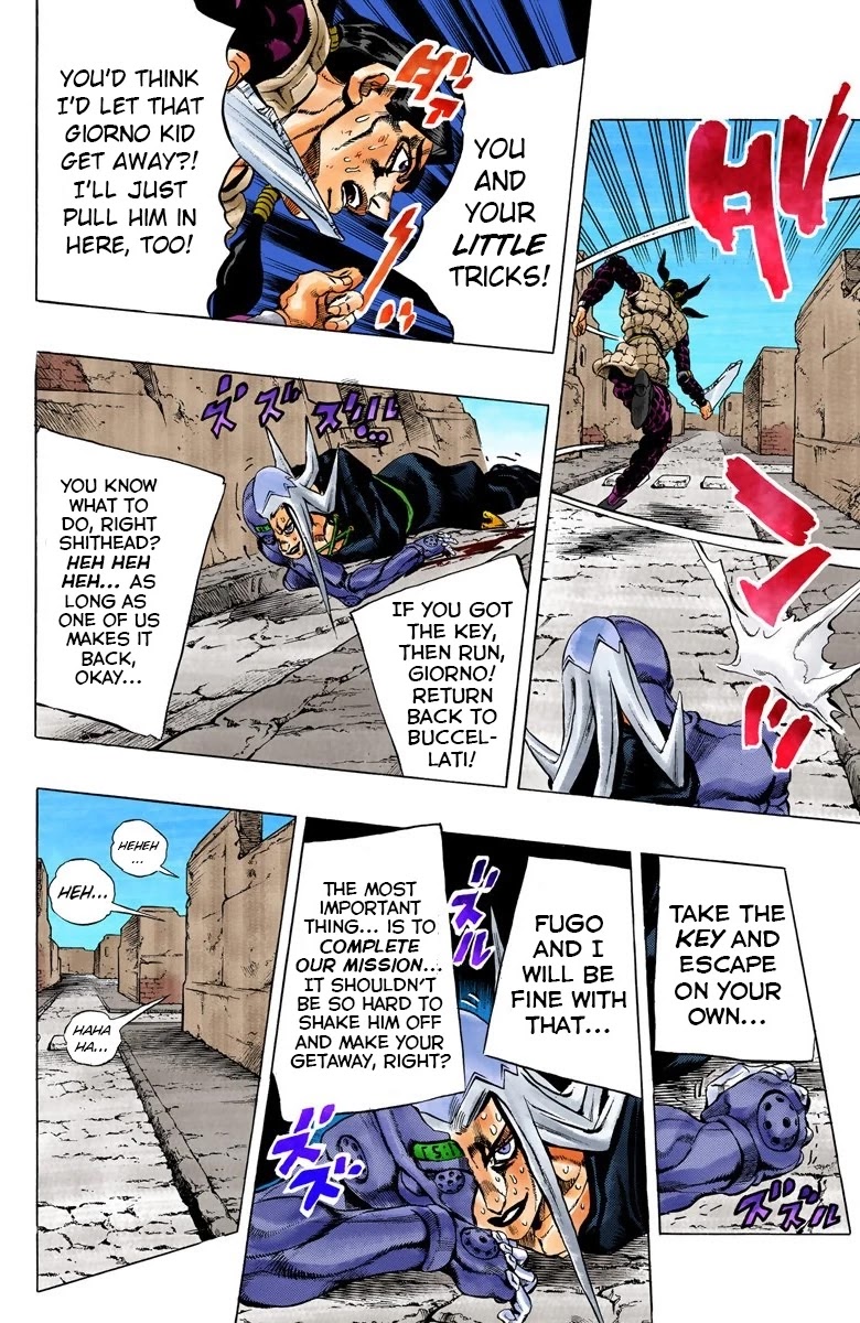 JoJo's Bizarre Adventure Part 5 - Vento Aureo (Official Colored) Chapter 44 page 13 - Chapter 44: Man in the Mirror and Purple Haze Part 5