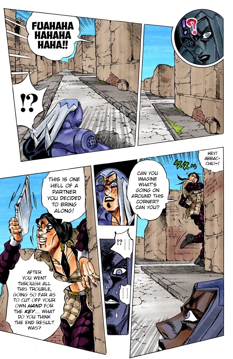 JoJo's Bizarre Adventure Part 5 - Vento Aureo (Official Colored) Chapter 44 page 14 - Chapter 44: Man in the Mirror and Purple Haze Part 5