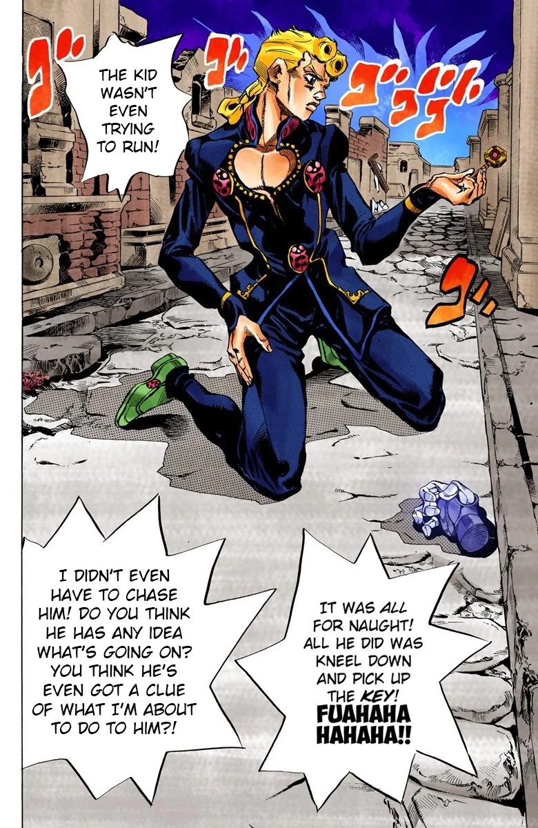 JoJo's Bizarre Adventure Part 5 - Vento Aureo (Official Colored) Chapter 44 page 15 - Chapter 44: Man in the Mirror and Purple Haze Part 5