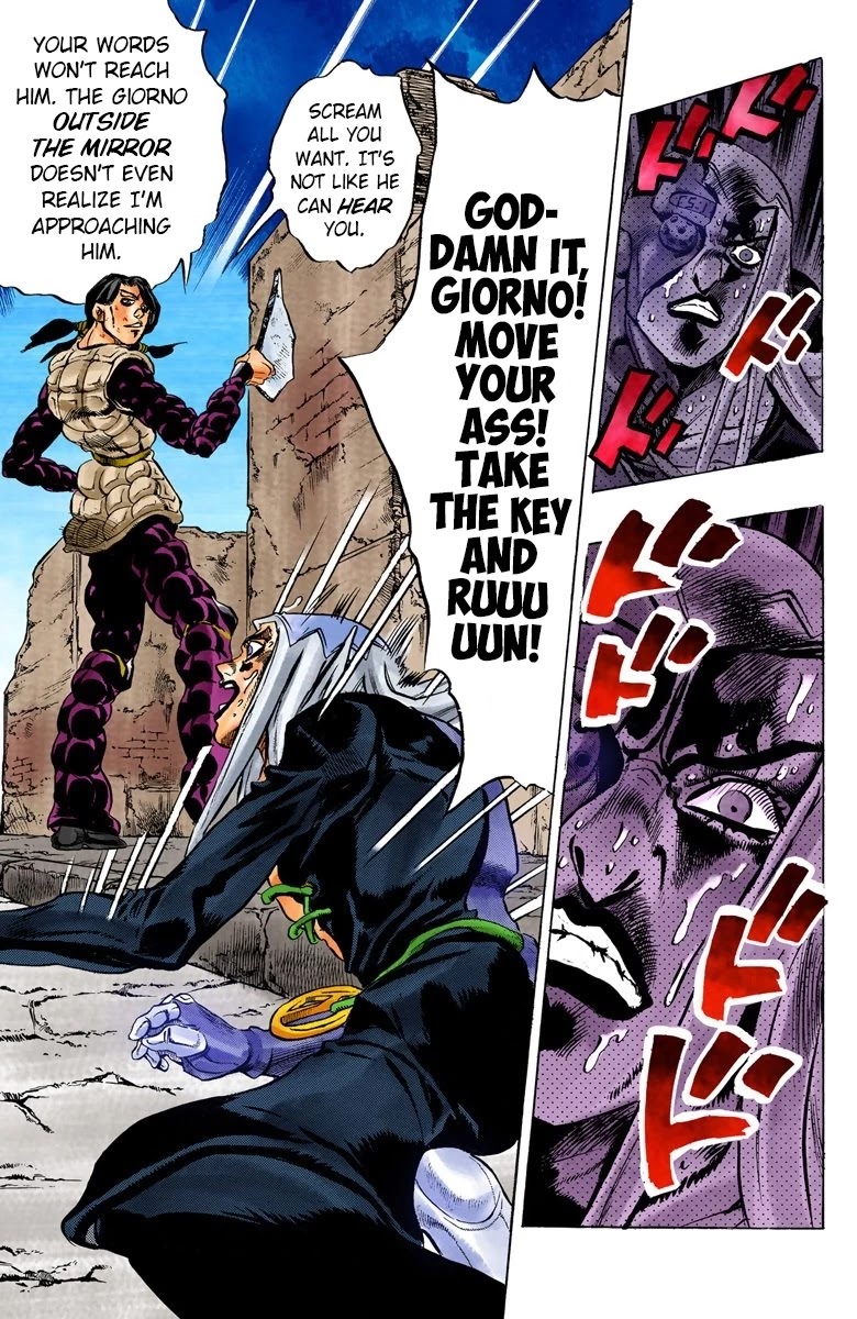 JoJo's Bizarre Adventure Part 5 - Vento Aureo (Official Colored) Chapter 44 page 16 - Chapter 44: Man in the Mirror and Purple Haze Part 5