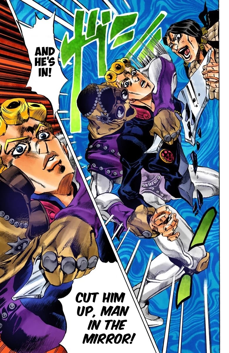 JoJo's Bizarre Adventure Part 5 - Vento Aureo (Official Colored) Chapter 44 page 18 - Chapter 44: Man in the Mirror and Purple Haze Part 5