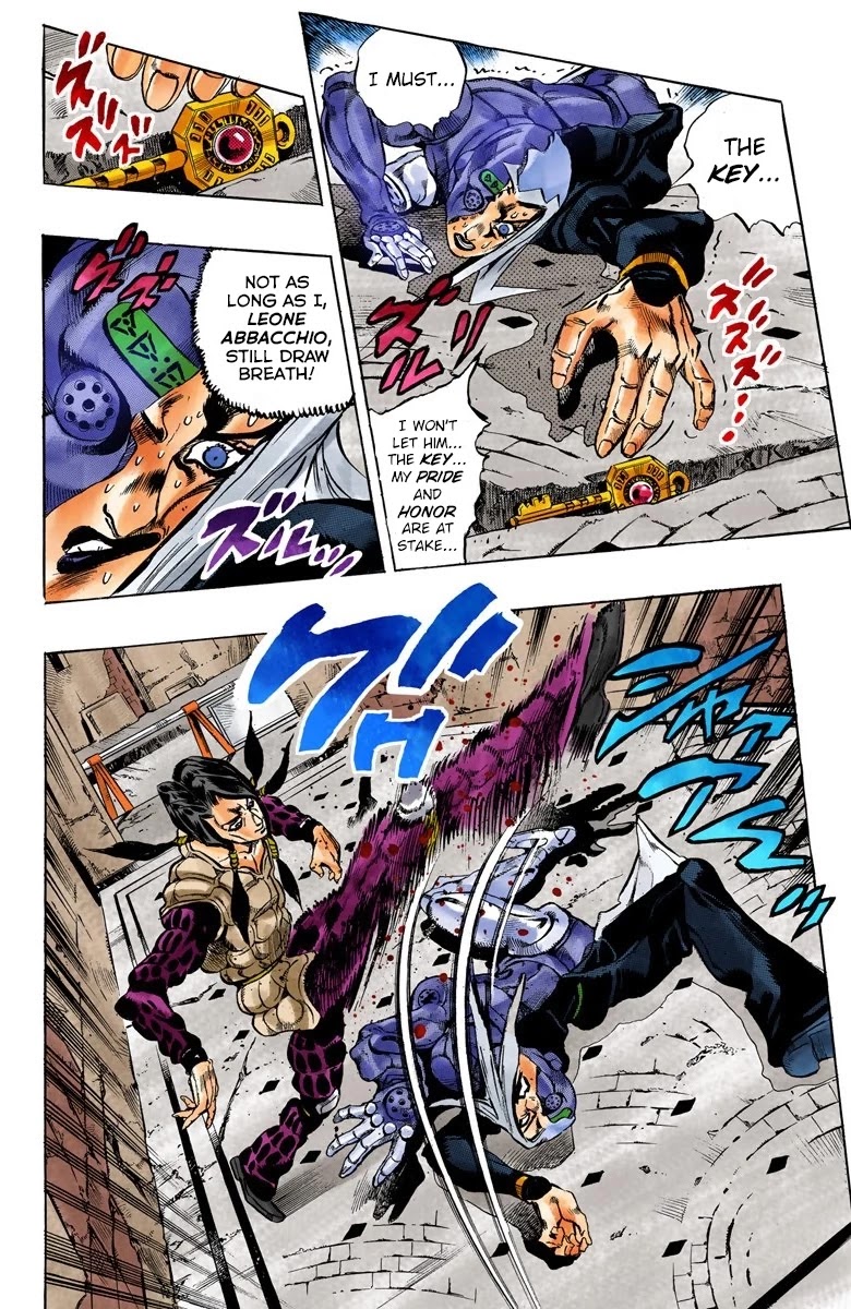JoJo's Bizarre Adventure Part 5 - Vento Aureo (Official Colored) Chapter 44 page 3 - Chapter 44: Man in the Mirror and Purple Haze Part 5