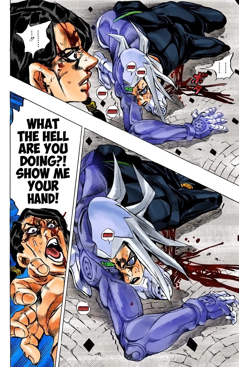 JoJo's Bizarre Adventure Part 5 - Vento Aureo (Official Colored) Chapter 44 page 7 - Chapter 44: Man in the Mirror and Purple Haze Part 5