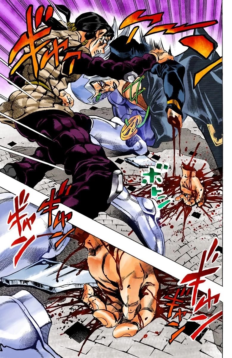 JoJo's Bizarre Adventure Part 5 - Vento Aureo (Official Colored) Chapter 44 page 8 - Chapter 44: Man in the Mirror and Purple Haze Part 5