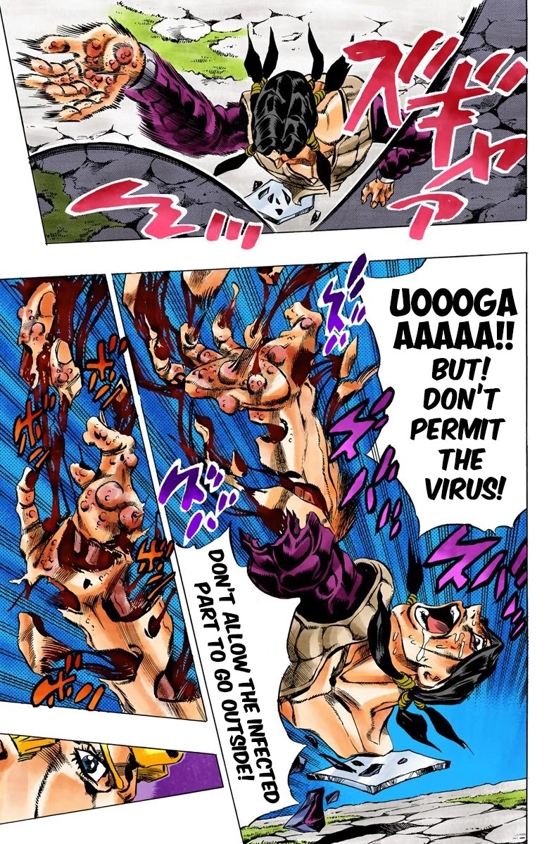 JoJo's Bizarre Adventure Part 5 - Vento Aureo (Official Colored) Chapter 45 page 14 - Chapter 45: Man in the Mirror and Purple Haze Part 6
