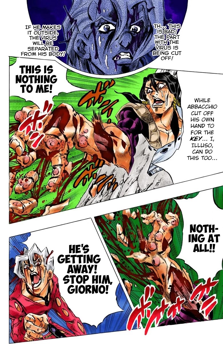 JoJo's Bizarre Adventure Part 5 - Vento Aureo (Official Colored) Chapter 45 page 15 - Chapter 45: Man in the Mirror and Purple Haze Part 6