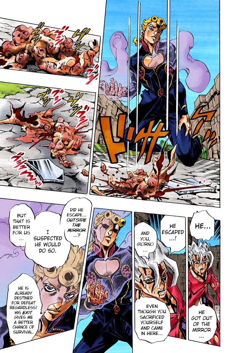 JoJo's Bizarre Adventure Part 5 - Vento Aureo (Official Colored) Chapter 45 page 16 - Chapter 45: Man in the Mirror and Purple Haze Part 6