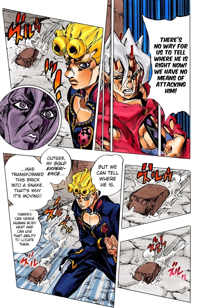 JoJo's Bizarre Adventure Part 5 - Vento Aureo (Official Colored) Chapter 45 page 18 - Chapter 45: Man in the Mirror and Purple Haze Part 6