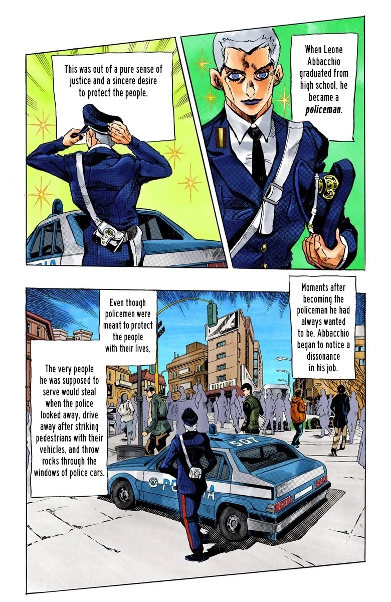 JoJo's Bizarre Adventure Part 5 - Vento Aureo (Official Colored) Chapter 45 page 3 - Chapter 45: Man in the Mirror and Purple Haze Part 6