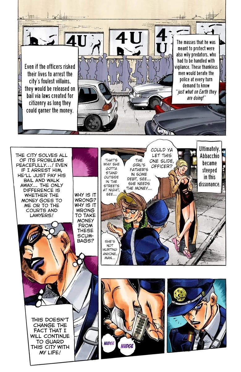 JoJo's Bizarre Adventure Part 5 - Vento Aureo (Official Colored) Chapter 45 page 4 - Chapter 45: Man in the Mirror and Purple Haze Part 6