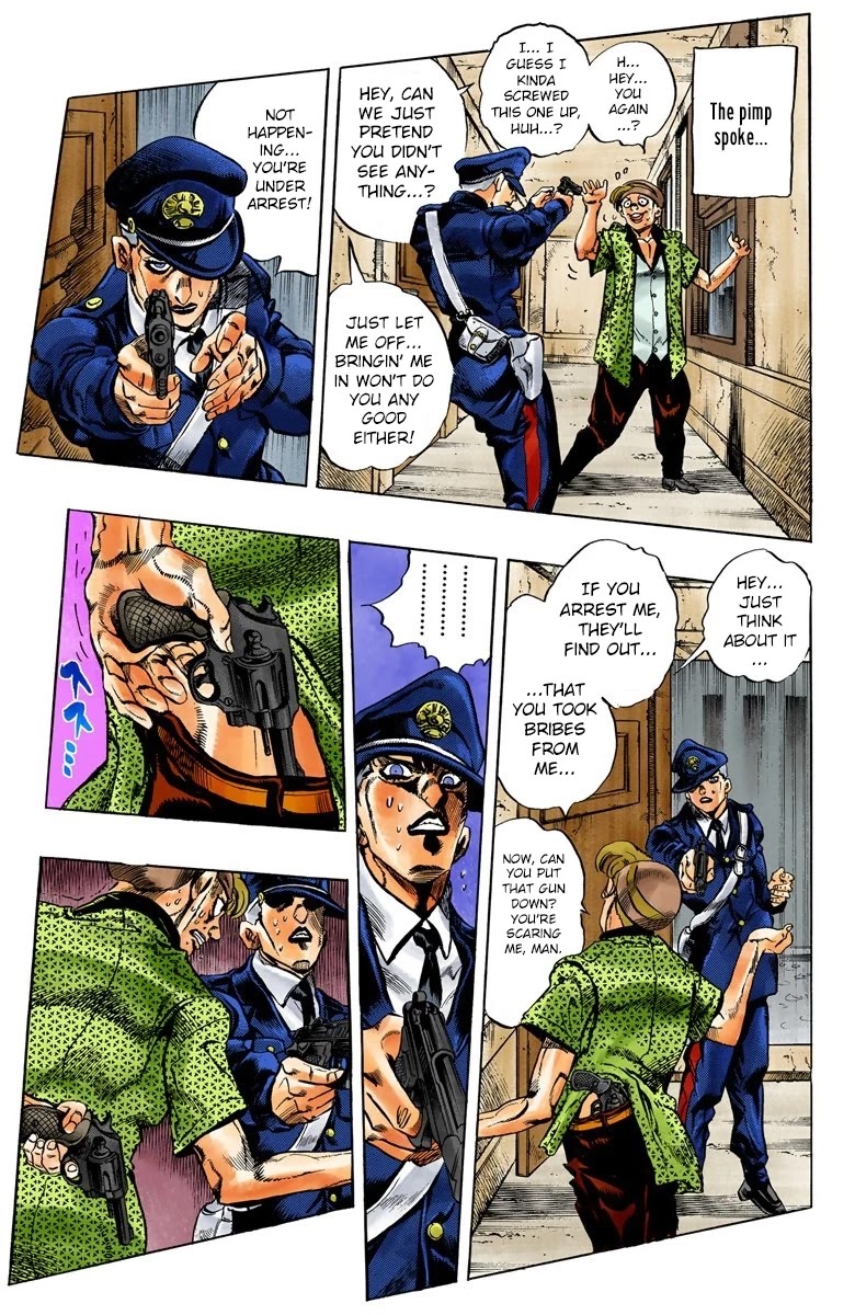 JoJo's Bizarre Adventure Part 5 - Vento Aureo (Official Colored) Chapter 45 page 6 - Chapter 45: Man in the Mirror and Purple Haze Part 6