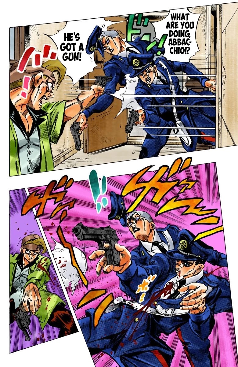 JoJo's Bizarre Adventure Part 5 - Vento Aureo (Official Colored) Chapter 45 page 7 - Chapter 45: Man in the Mirror and Purple Haze Part 6