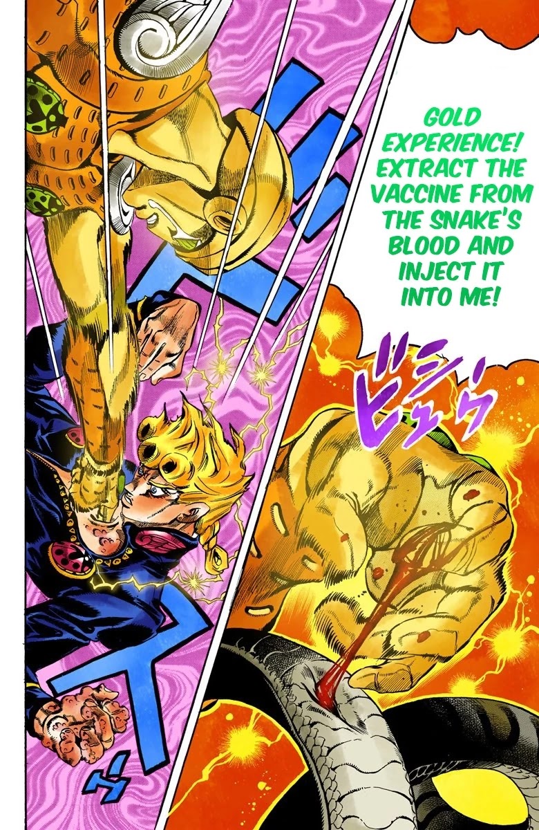 JoJo's Bizarre Adventure Part 5 - Vento Aureo (Official Colored) Chapter 46 page 14 - Chapter 46: Man in the Mirror and Purple Haze Part 7