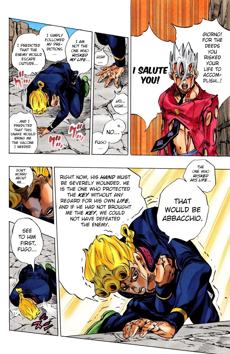 JoJo's Bizarre Adventure Part 5 - Vento Aureo (Official Colored) Chapter 46 page 16 - Chapter 46: Man in the Mirror and Purple Haze Part 7