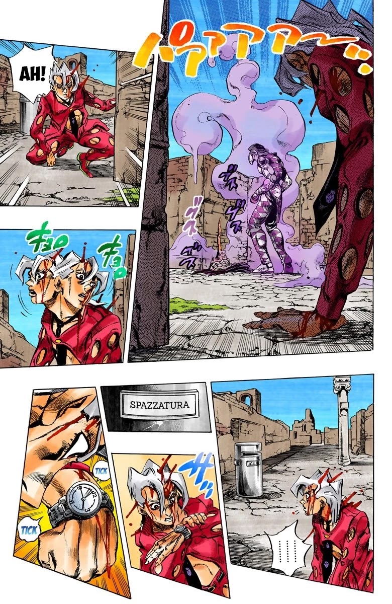 JoJo's Bizarre Adventure Part 5 - Vento Aureo (Official Colored) Chapter 46 page 9 - Chapter 46: Man in the Mirror and Purple Haze Part 7
