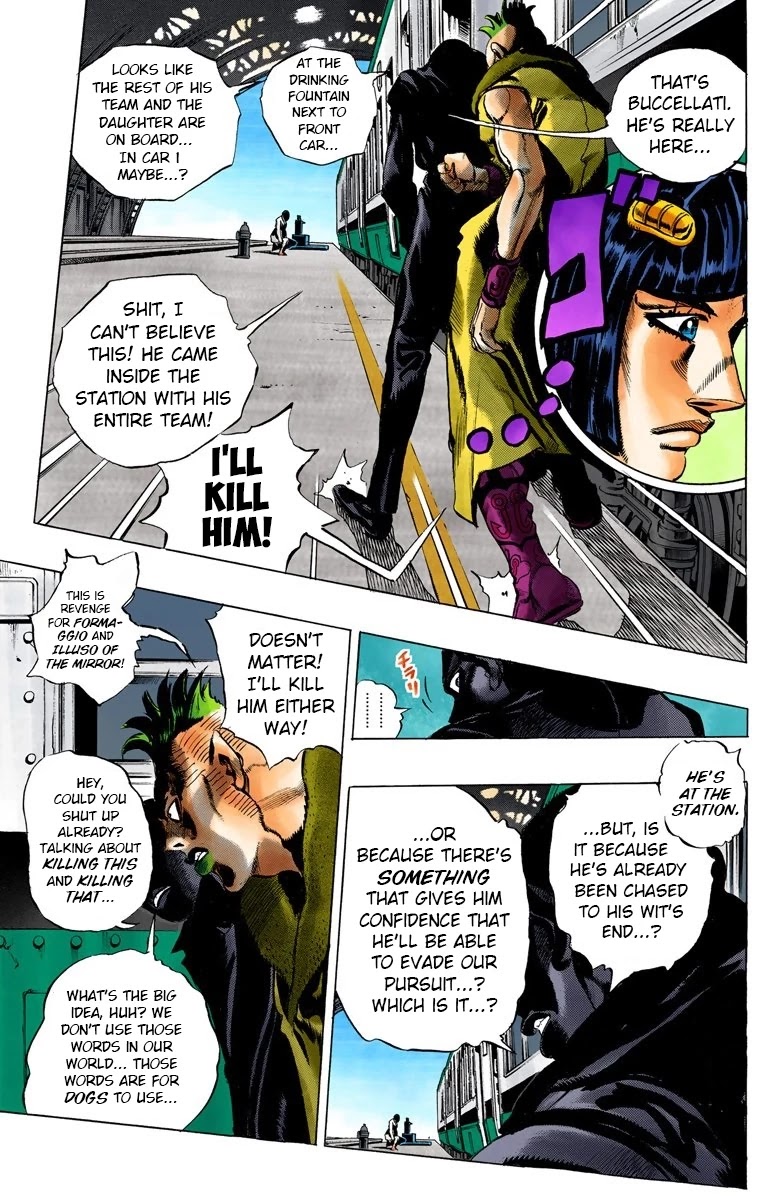 JoJo's Bizarre Adventure Part 5 - Vento Aureo (Official Colored) Chapter 47 page 12 - Chapter 47: The Firenze-Bound Super Express Part 1