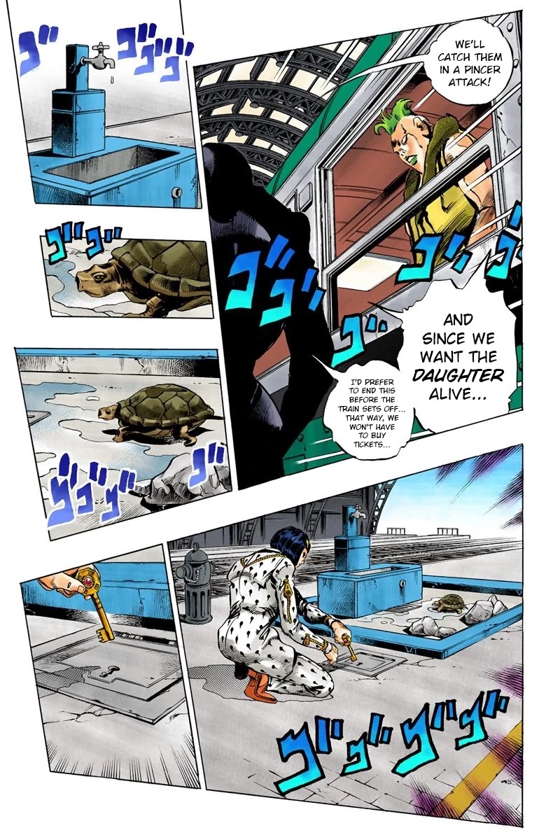 JoJo's Bizarre Adventure Part 5 - Vento Aureo (Official Colored) Chapter 47 page 14 - Chapter 47: The Firenze-Bound Super Express Part 1