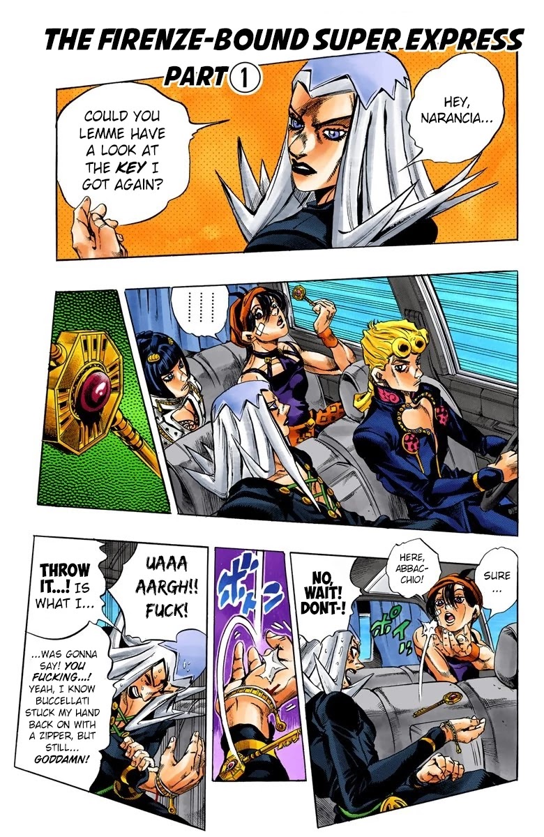JoJo's Bizarre Adventure Part 5 - Vento Aureo (Official Colored) Chapter 47 page 2 - Chapter 47: The Firenze-Bound Super Express Part 1