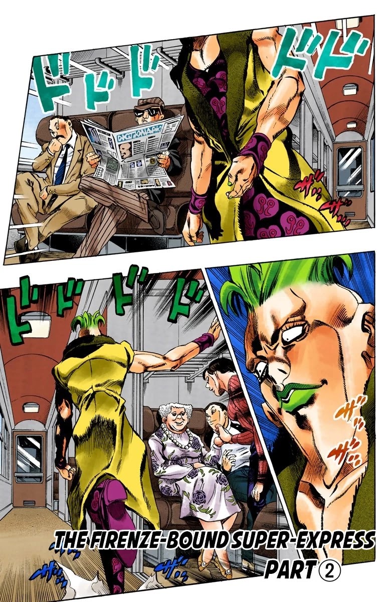 JoJo's Bizarre Adventure Part 5 - Vento Aureo (Official Colored) Chapter 48 page 2 - Chapter 48: The Firenze-Bound Super Express Part 2