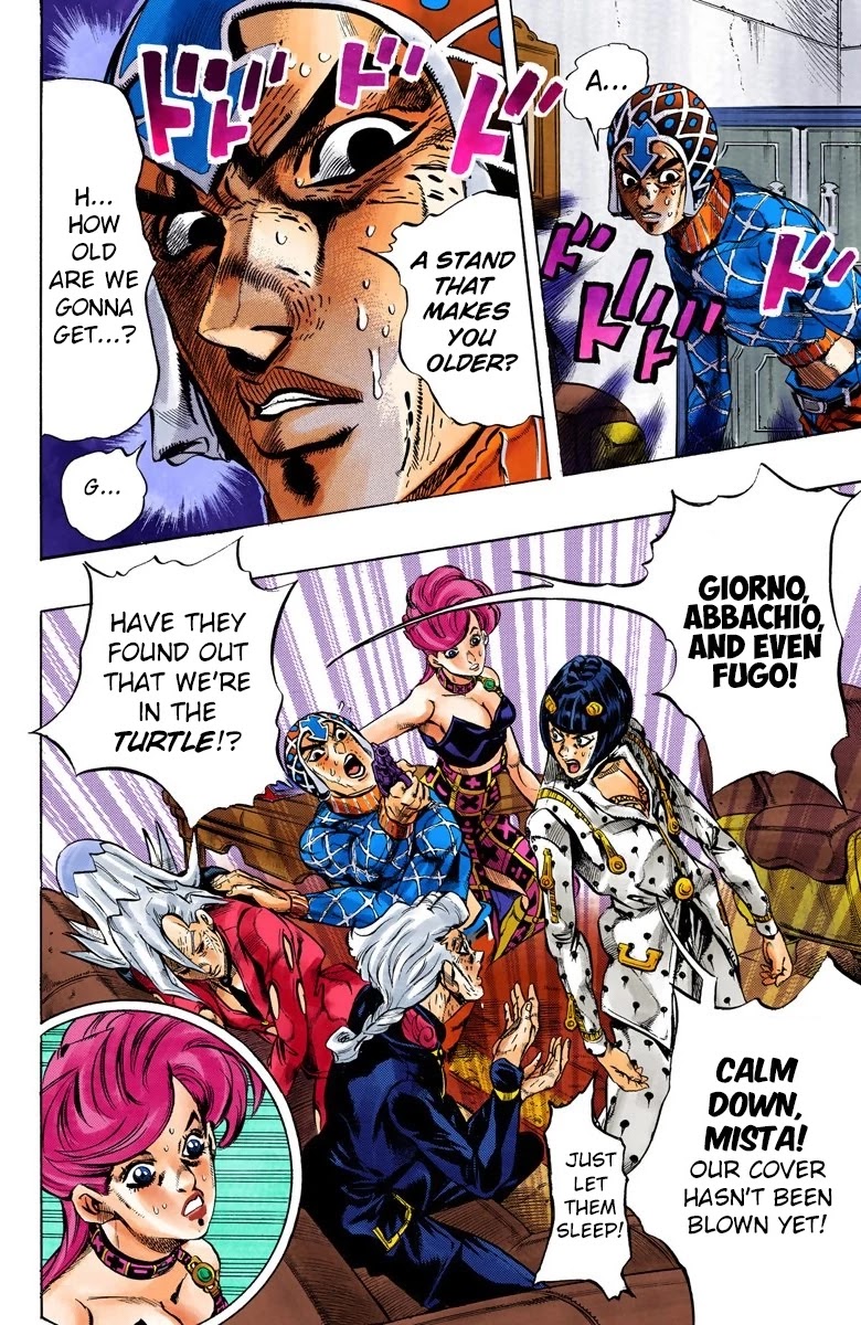 JoJo's Bizarre Adventure Part 5 - Vento Aureo (Official Colored) Chapter 50 page 4 - Chapter 50: The Grateful Dead Part 2