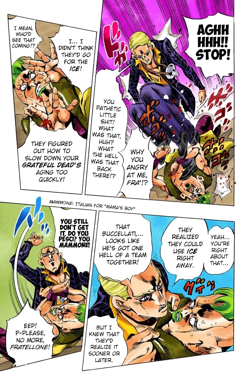 JoJo's Bizarre Adventure Part 5 - Vento Aureo (Official Colored) Chapter 52 page 17 - Chapter 52: The Grateful Dead Part 4
