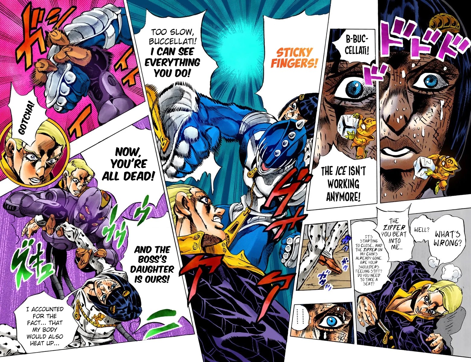JoJo's Bizarre Adventure Part 5 - Vento Aureo (Official Colored) Chapter 54 page 14 - Chapter 54: The Grateful Dead Part 6