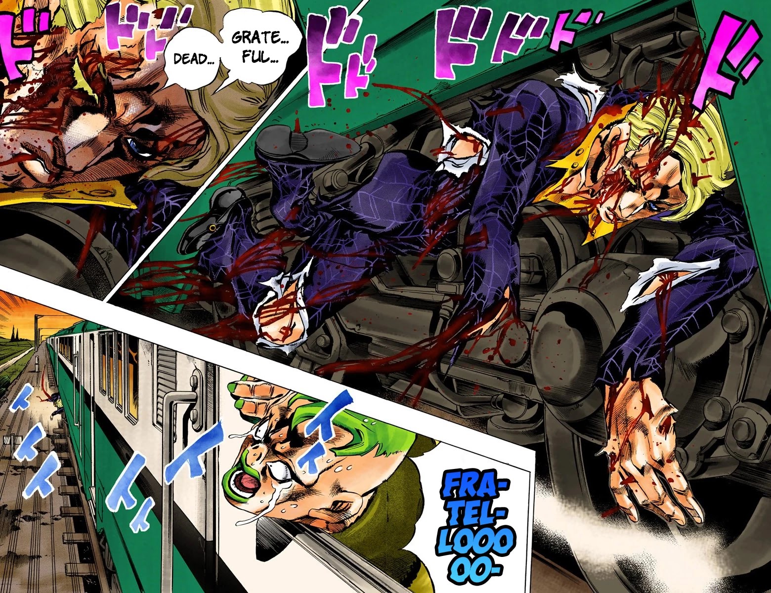 JoJo's Bizarre Adventure Part 5 - Vento Aureo (Official Colored) Chapter 56 page 12 - Chapter 56: The Grateful Dead Part 8