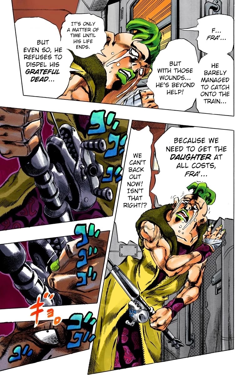 JoJo's Bizarre Adventure Part 5 - Vento Aureo (Official Colored) Chapter 56 page 14 - Chapter 56: The Grateful Dead Part 8
