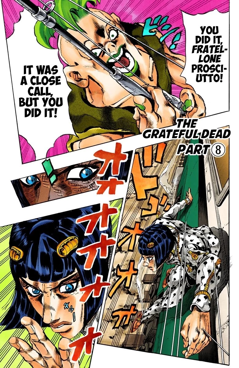JoJo's Bizarre Adventure Part 5 - Vento Aureo (Official Colored) Chapter 56 page 2 - Chapter 56: The Grateful Dead Part 8