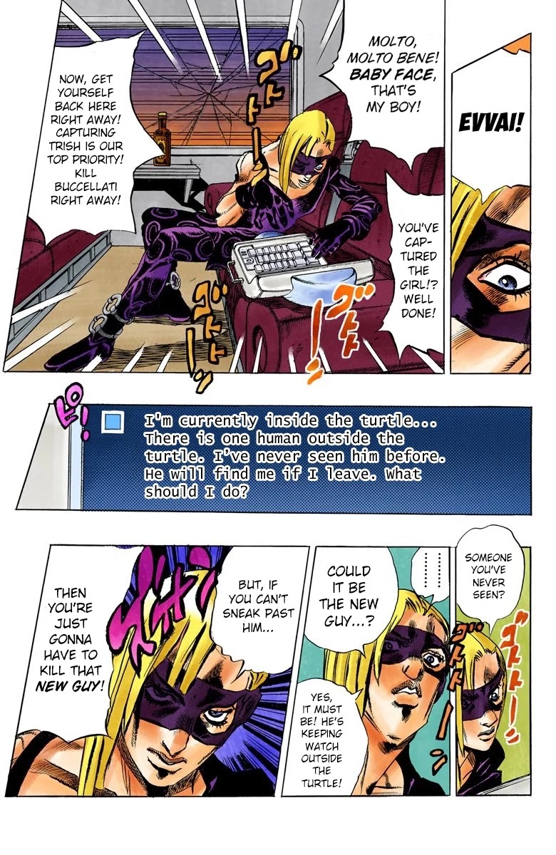 JoJo's Bizarre Adventure Part 5 - Vento Aureo (Official Colored) Chapter 63 page 17 - Chapter 63: Baby Face Part 3