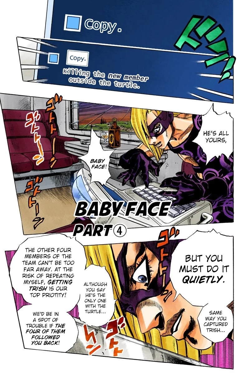 JoJo's Bizarre Adventure Part 5 - Vento Aureo (Official Colored) Chapter 64 page 2 - Chapter 64: Baby Face Part 4