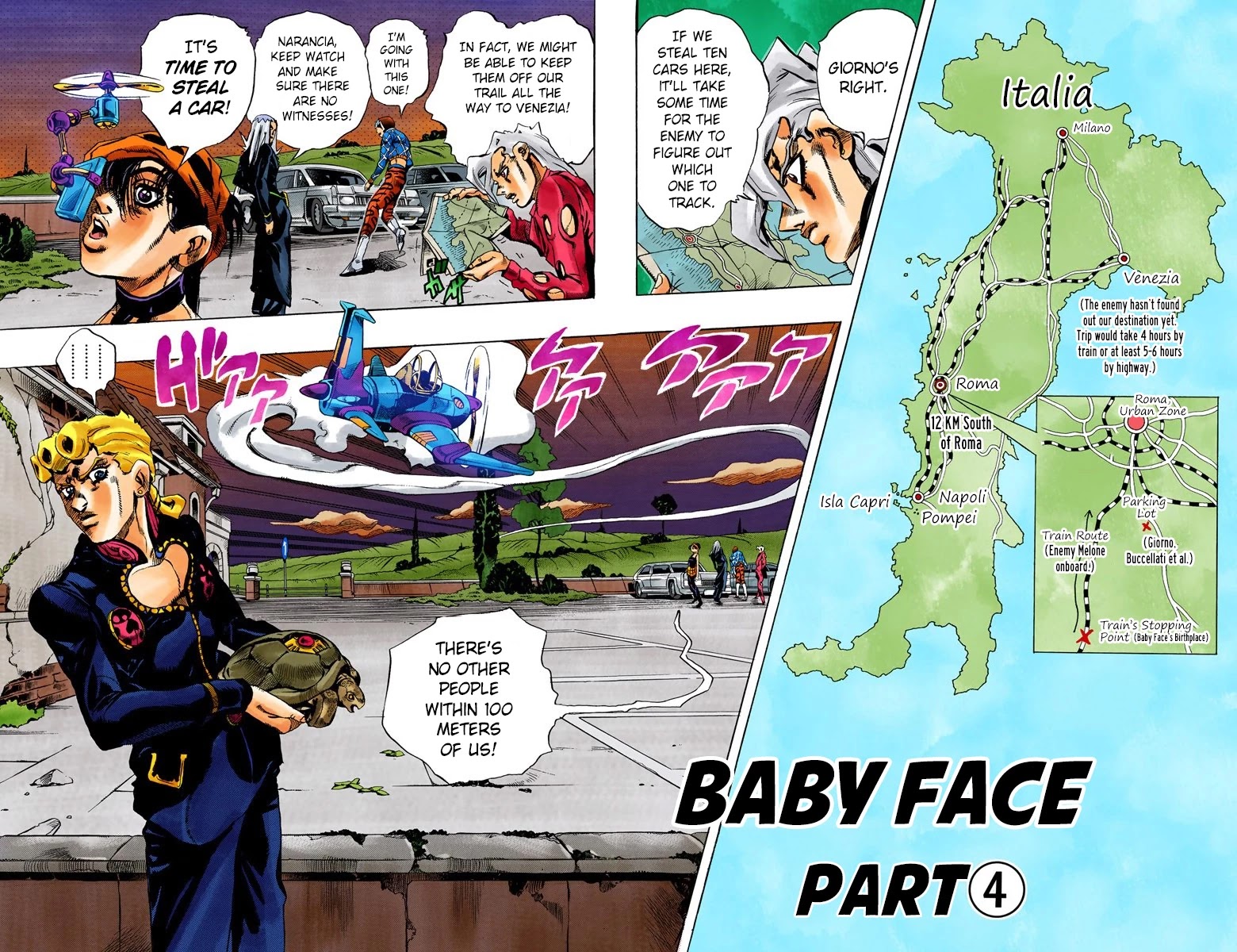 JoJo's Bizarre Adventure Part 5 - Vento Aureo (Official Colored) Chapter 64 page 3 - Chapter 64: Baby Face Part 4