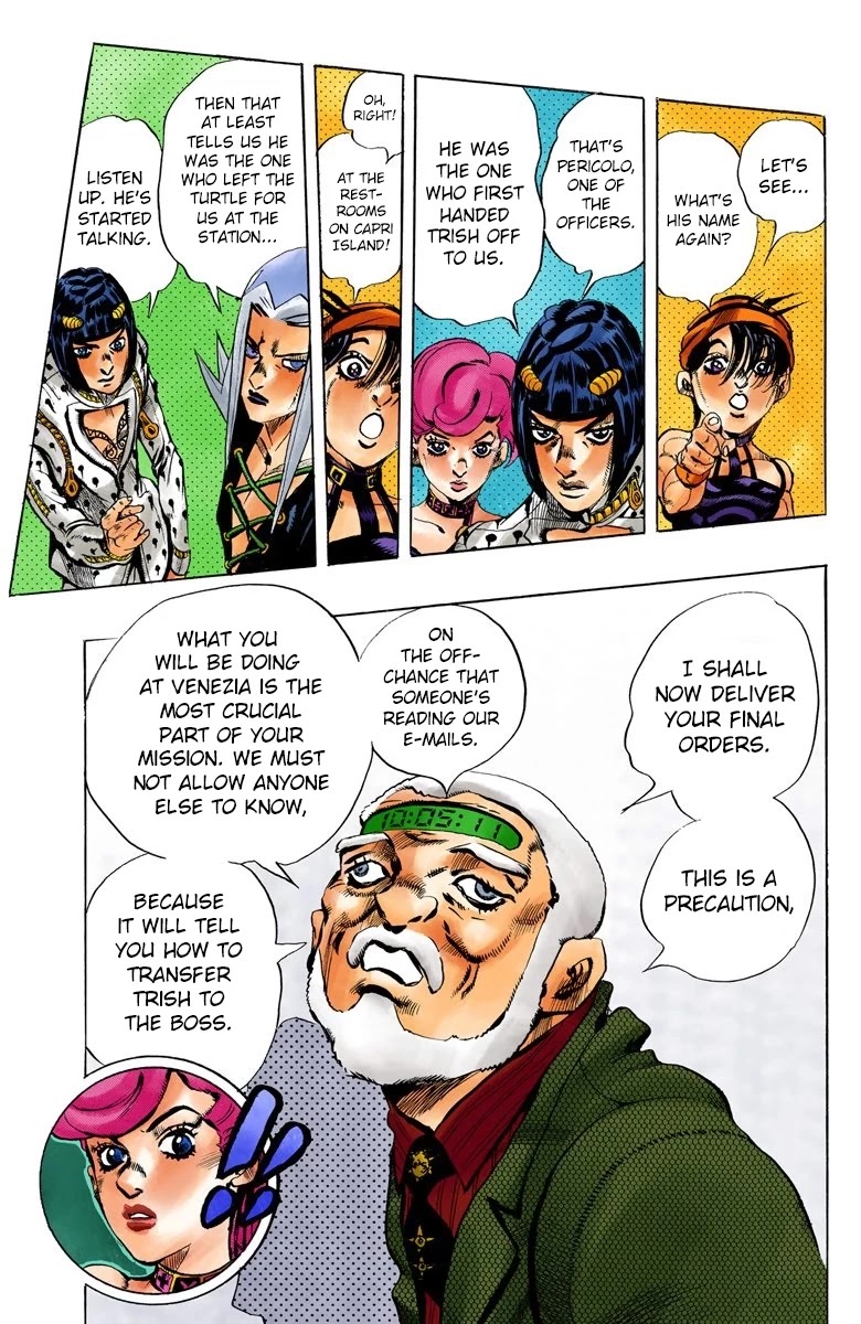JoJo's Bizarre Adventure Part 5 - Vento Aureo (Official Colored) Chapter 68 page 16 - Chapter 68: Head to Venezia!
