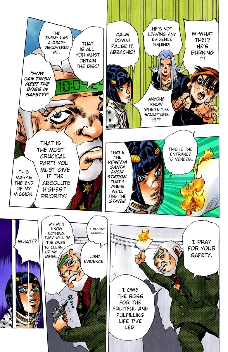 JoJo's Bizarre Adventure Part 5 - Vento Aureo (Official Colored) Chapter 68 page 18 - Chapter 68: Head to Venezia!