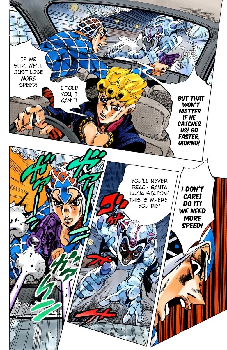 JoJo's Bizarre Adventure Part 5 - Vento Aureo (Official Colored) Chapter 71 page 4 - Chapter 71: White Album Part 2