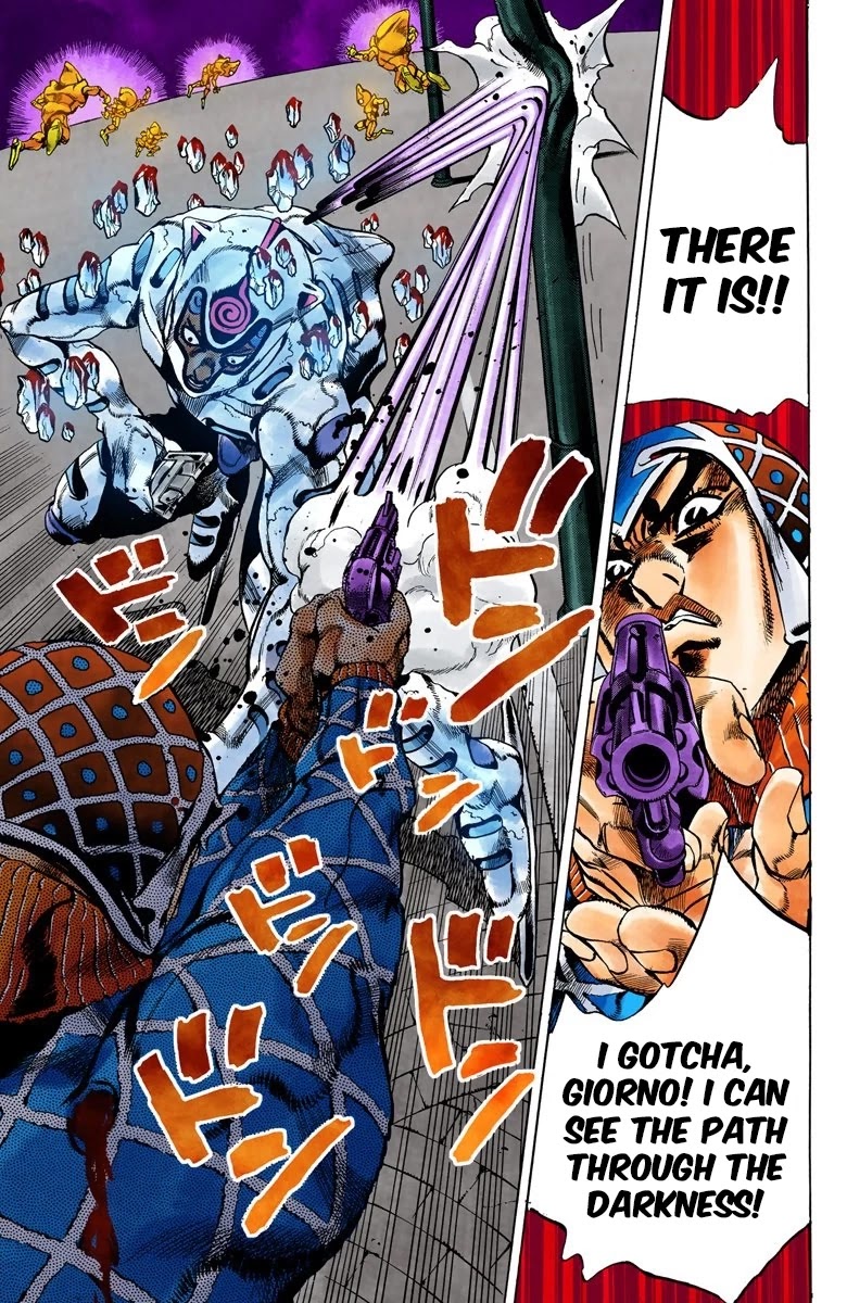 JoJo's Bizarre Adventure Part 5 - Vento Aureo (Official Colored) Chapter 75 page 12 - Chapter 75: White Album Part 6