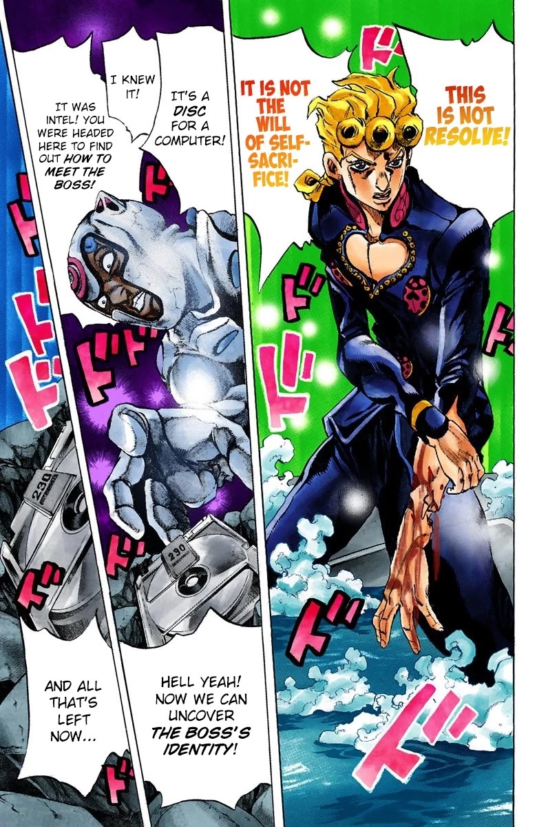JoJo's Bizarre Adventure Part 5 - Vento Aureo (Official Colored) Chapter 75 page 6 - Chapter 75: White Album Part 6