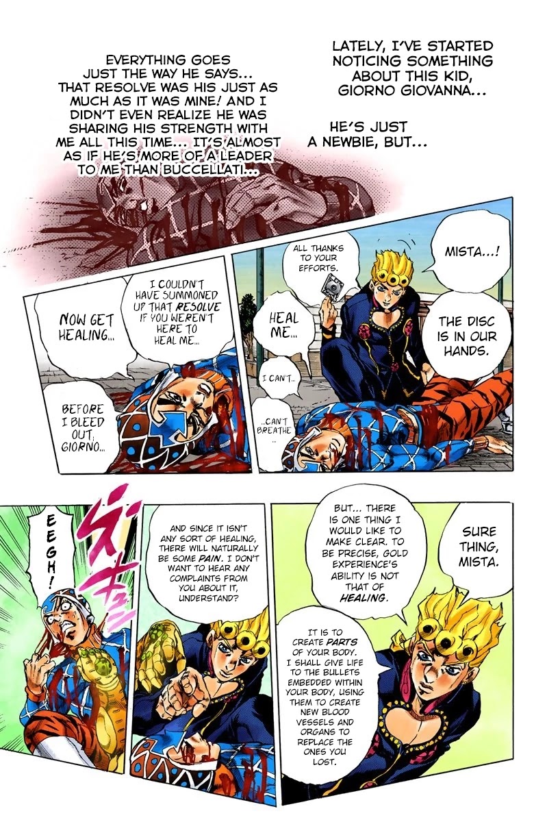 JoJo's Bizarre Adventure Part 5 - Vento Aureo (Official Colored) Chapter 76 page 14 - Chapter 76: White Album Part 7